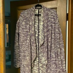Knee length yoga cardigan wrap